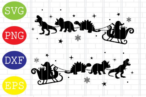 Christmas Dinosaur Sleigh Ride Graphics and Crafts