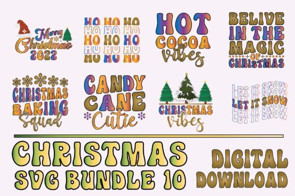 Christmas SVG Bundle, Christmas Retro Graphics