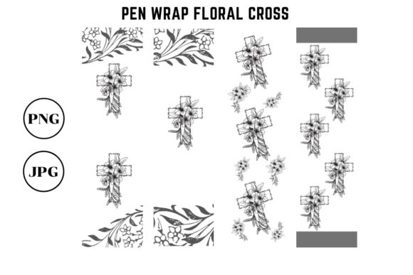 Pen Wraps Floral Cross PNG: Graphics Review for Crafters