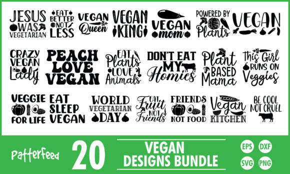 Vegetarian SVG Bundle, Vegan Designs Review